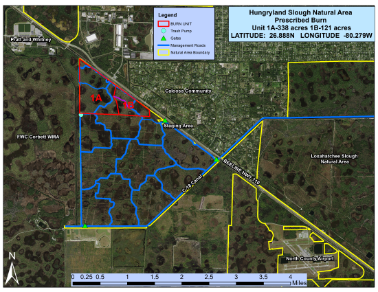Aerial Map Showing Prescribed Fire Location for Hungryland Slough Natural Area, January 26 and 27, 2023